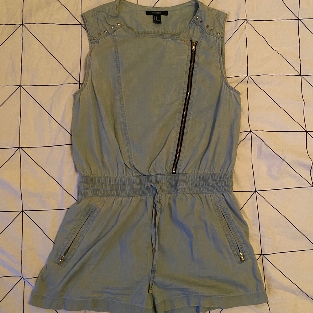 Forever 21 light denim romper